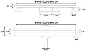 Rea Neo Slim Pro, odtokový žľab 70 cm, medená matná, REA-G0651