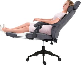 Kancelárska otočná stolička s opierkou hlavy - rôzne farby, tmavosivá