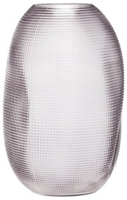 Sivá sklenená váza Hübsch Glam, výška 30 cm