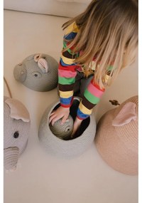 Svetlosivý látkový detský kôš na hračky ø 15x15 cm Mini Henry the Hippo – Lorena Canals