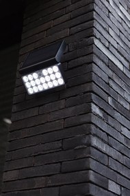 LUTEC Vonkajšie nástenné solárne LED inteligentné svetlo so senzorom TUDA, 8,5 W, teplá biela-studená biel