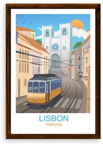 Poster Lisabon - Poster 50x70cm + čierny rám (71,8€)