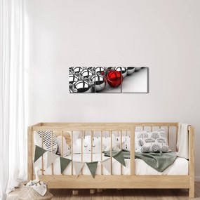 Obraz lesklých gulí (s hodinami) (90x30 cm)