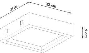 Stropné LED svietidlo Riza, 1x LED 18w, 3000k, betón