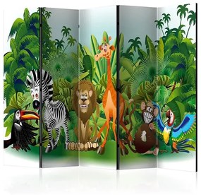 Paraván - Jungle Animals II [Room Dividers] Veľkosť: 225x172, Verzia: Obojstranný