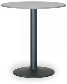 Konferenčný stolík FILIP II, priemer 800 mm, čierna podnož, doska sivá