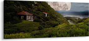 Obraz krajiny s mesiacom (120x50 cm)