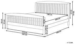 Drevená posteľ 180 x 200 cm biela CASTRES Beliani