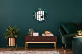 Zelený malachitový mramor Okrúhle zrkadlo s motívom