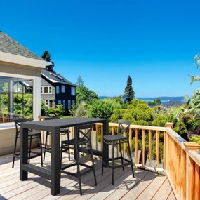 CROSS BAR 75 záhradná barová stolička black