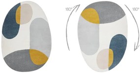 Koberec FUSION Shape 5706 biely / svetlosivý / zlatý