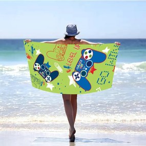 Plážová osuška GO WIN 100x180 cm zelená, 100% mikrovlákno