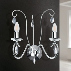 Orion WA 2-1093/2- Krištáľové nást. svietidlo ALESSIA 2xE14/40W/230V lesklý chróm