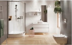 Cersanit Arteco, štvrťkruhový sprchový kút s posuvnými dverami 90 (dvere) x 90 (dvere) x 190cm, 5mm číre sklo, chrómový profil, S157-002