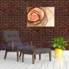 Obraz - Abstraktné ruže ružová s bielym pozadím (70x50 cm)