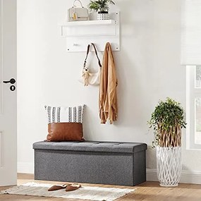 Taburetka s úložným priestorom, 38x110x38cm, sivá