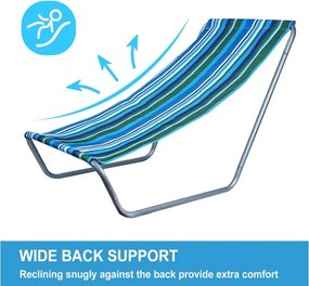 Skladacie plážové ležadlo SAND, modro-biele