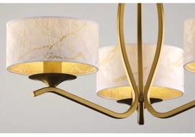Jupiter 2109 - Luster na tyči KASZMIR 3xE27/15W/230V biela/zlatá/mramorový dekor