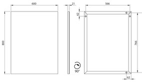 Sapho - Zrkadlo v ráme AROWANA 60x80 cm matná čierna