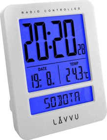 Digitálny budík riadený rádiovým signálom LAVVU LAR0020 Duo White,