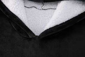 Deka s rukávmi HOODIE čierna