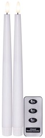 STAR TRADING LED sviečka Flamme Slim White 28 cm – set 2 ks + diaľkové ovládanie