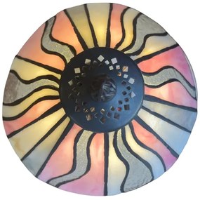Stolová lampa vitráž Tiffany Ø20*34 RUŽOVÉ LÚČE