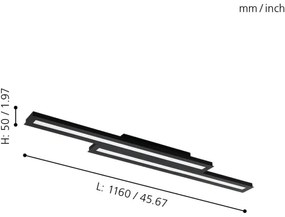 Eglo 31715 - LED RGBW Stmievateľné stropné svietidlo SALITERAS-Z 20,4W/230V čierna