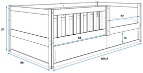 Posteľ SMART natural 160x80 cm - prírodná borovica