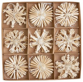 X-MAS Slamené ozdoby 36 ks 6 cm - biela