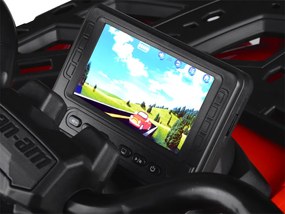 JOKOMISIADA Detská štvorkolka na akumulátor pre 2 osoby CAN-AM OUTLANDER 4x4 s LED panelom PA0326 červená
