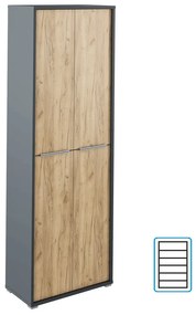 Policová skriňa Rioma New Typ 05 - grafit / dub artisan