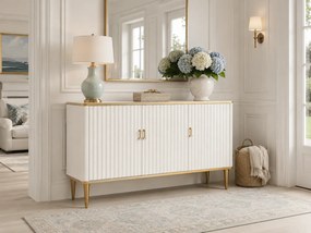 Komoda Stilig ST313 160 cm biela/zlatá