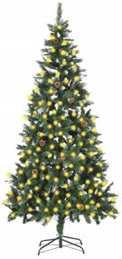 Umelý vianočný stromček LED a borovicové šišky 210 cm 3077748