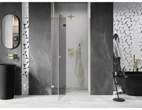 Mexen, Mexen Lunar L výklopné sprchové dvere ľavé 85 cm, transparentné, zlaté - 834L-085-000-50-00-L