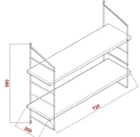 Nástenná polica ARMONI 58x72 cm béžová/hnedá
