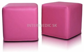 INTERMEDIC SK - Taburetka BLOCK 40x40 cm z ekokože | multifunkčný vak, podnožka, kocka Farba: E05 - Ružová(ekokoža)