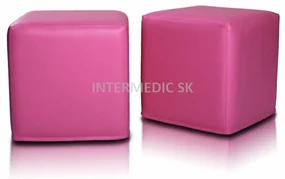 INTERMEDIC SK - Taburetka BLOCK 40x40 cm z ekokože | multifunkčný vak, podnožka, kocka Farba: E05 - Ružová(ekokoža)
