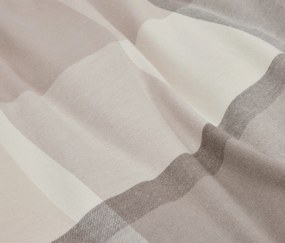 Flanelová posteľná bielizeň, sivo-béžová károvaná, štandardná veľkosť