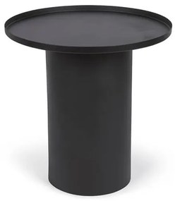 Okrúhly kovový odkladací stolík charu ø 45 cm čierny MUZZA