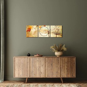 Obraz - Jesenná nálada (s hodinami) (90x30 cm)