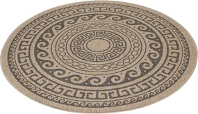 Ayyildiz, Kusový koberec Comilla 887 Black kruh, 80x80 (priemer) kruh, hnedá, chodba / predsieň