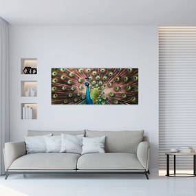 Obraz - Páv (120x50 cm)