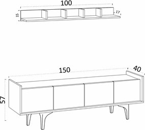 Televízny stolík Cursa Sapphire Oak