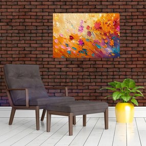 Obraz - Maľba farebných kvetov (90x60 cm)