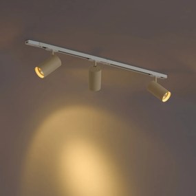 Moderný koľajnicový systém s 3 bodovými svetlami biely s béžovou 1-fázový GU10 70mm - Iconic Jeana Luxe
