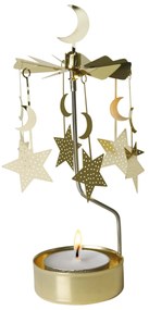 Pluto Design Rotujúci svietnik Moon and Stars Gold