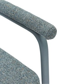 Sivé čalúnené jedálenské kreslá v súprave s podrúčkami 2 ks Ecto – Hübsch