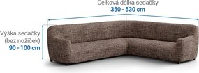Bielastické poťahy VITTORIA hnedá rohová sedačka (š. 350 - 530 cm)