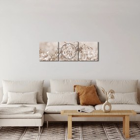 Obraz - Lúka v hnedých tónoch (s hodinami) (90x30 cm)